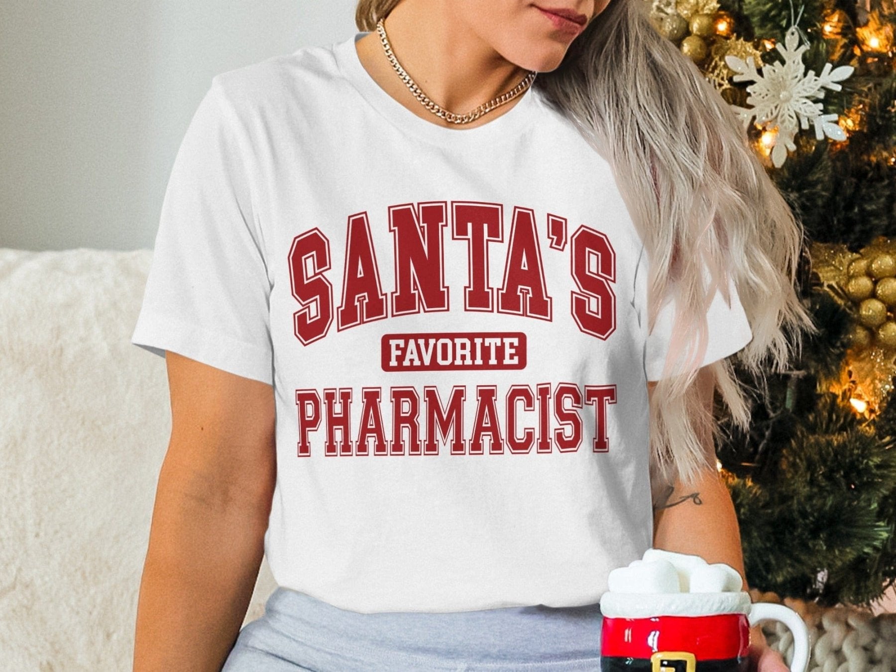 Santa’s Favorite Pharmacist Tee v1 - Adverse Reactions - Pharmacy Apparel for Pharmacists, Techs & Students