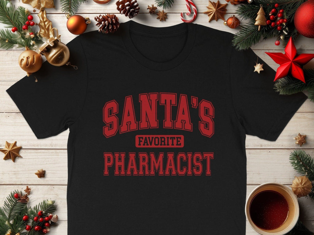 Santa’s Favorite Pharmacist Tee v1 - Adverse Reactions - Pharmacy Apparel for Pharmacists, Techs & Students