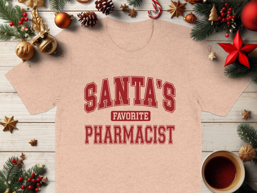 Santa’s Favorite Pharmacist Tee v1 - Adverse Reactions - Pharmacy Apparel for Pharmacists, Techs & Students