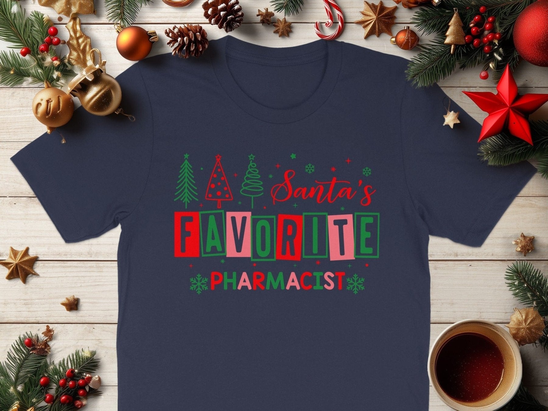 Santa’s Favorite Pharmacist Tee v2 - Adverse Reactions - Pharmacy Apparel for Pharmacists, Techs & Students