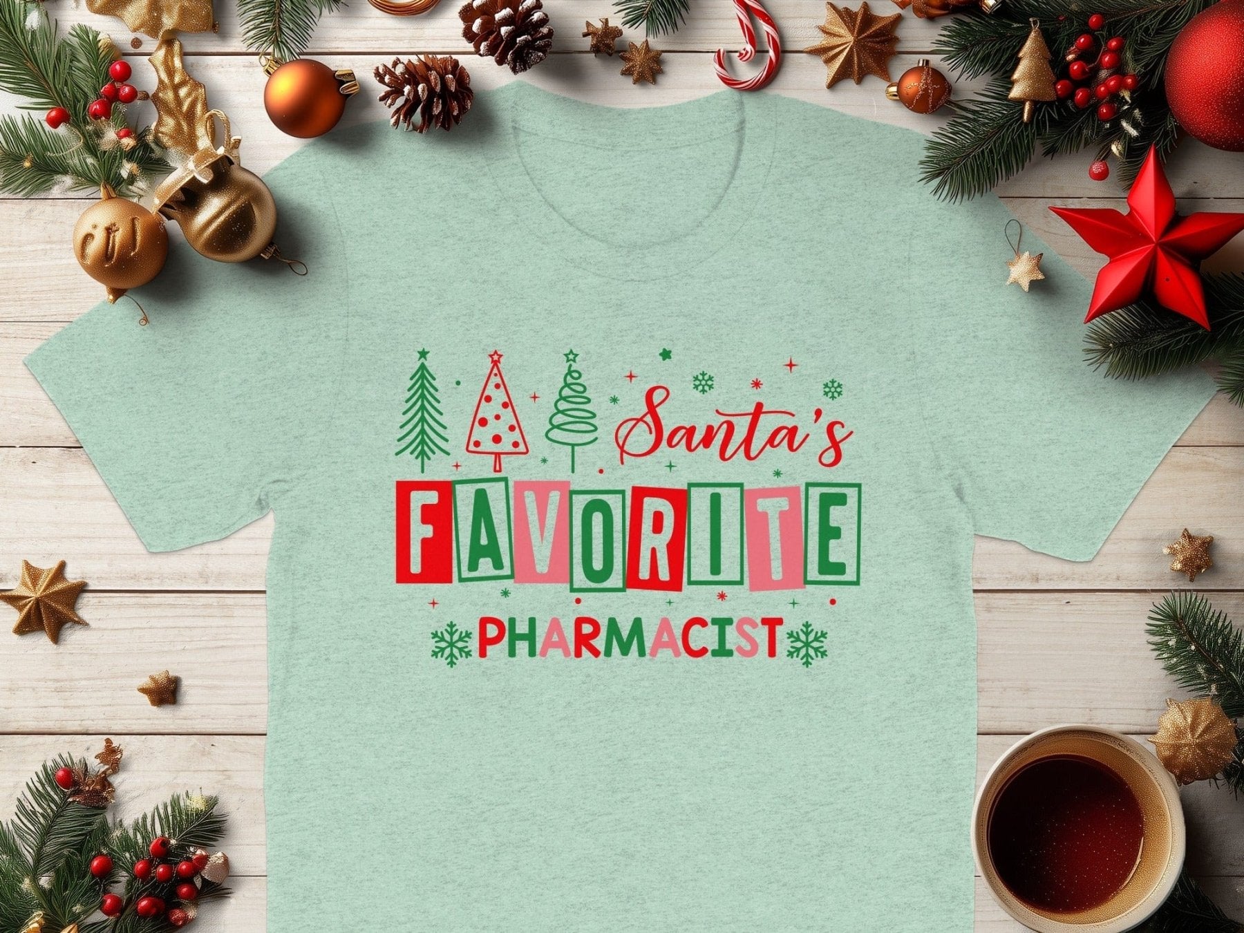Santa’s Favorite Pharmacist Tee v2 - Adverse Reactions - Pharmacy Apparel for Pharmacists, Techs & Students