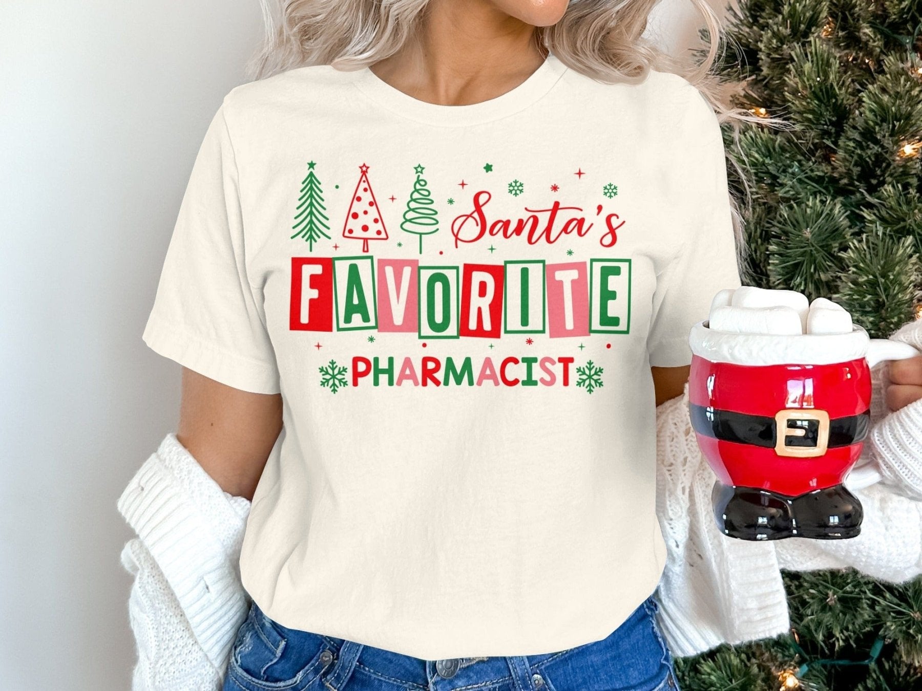 Santa’s Favorite Pharmacist Tee v2 - Adverse Reactions - Pharmacy Apparel for Pharmacists, Techs & Students