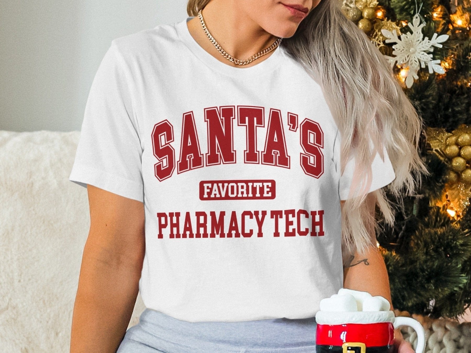 Santa’s Favorite Pharmacy Tech Tee v1 - Adverse Reactions - Pharmacy Apparel for Pharmacists, Techs & Students