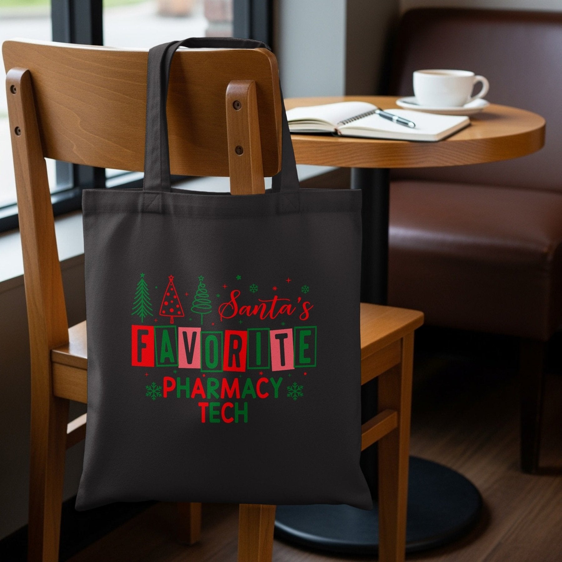 Santa’s Favorite Pharmacy Tech Tote Bag - Pharmacy Apparel for Pharmacists, Techs & Students