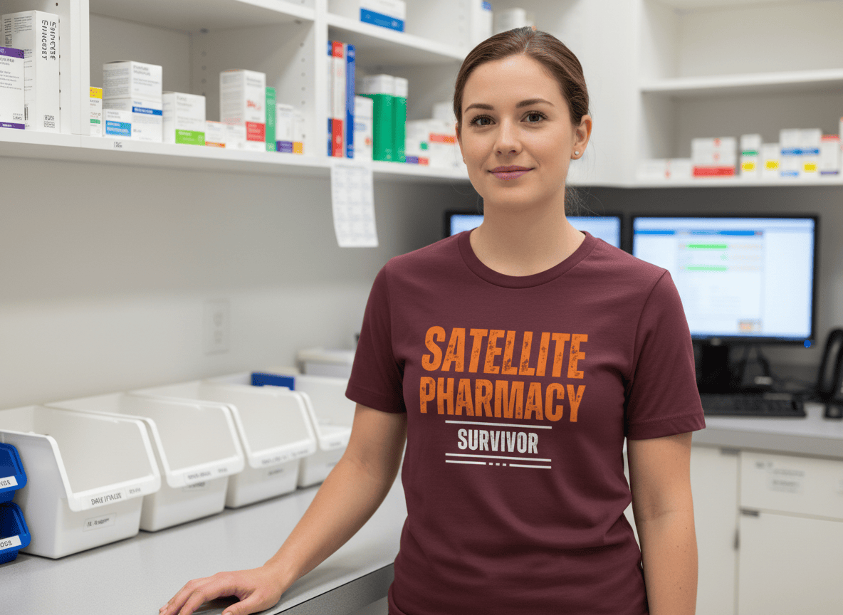 Satellite Pharmacy Survivor Tee - Adverse Reactions - Pharmacy Apparel for Pharmacists, Techs & Students