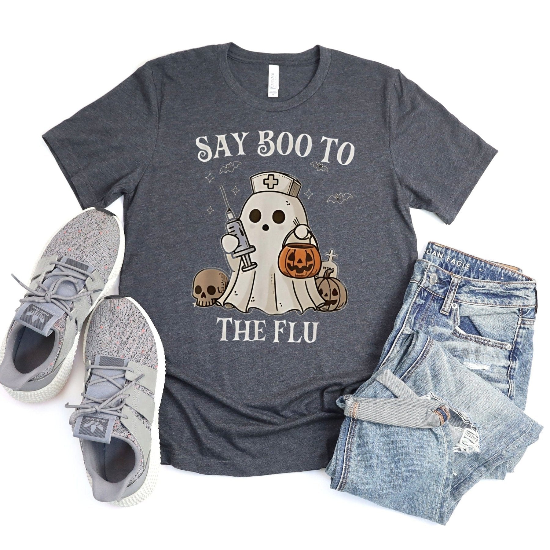 Say Boo to the Flu Tee - Adverse Reactions - Pharmacy Apparel for Pharmacists, Techs & Students