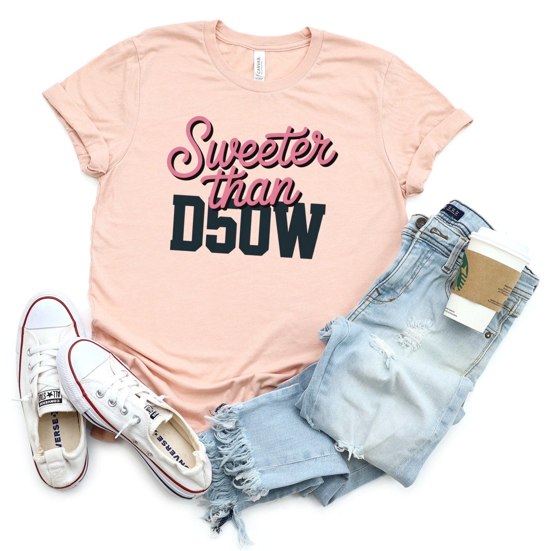 Sweeter Than D50W Tee - Adverse Reactions - Pharmacy Apparel for Pharmacists, Techs & Students