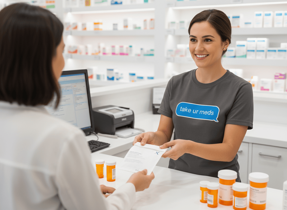 Take Ur Meds Text Bubble Tee - Pharmacy Apparel for Pharmacists, Techs & Students