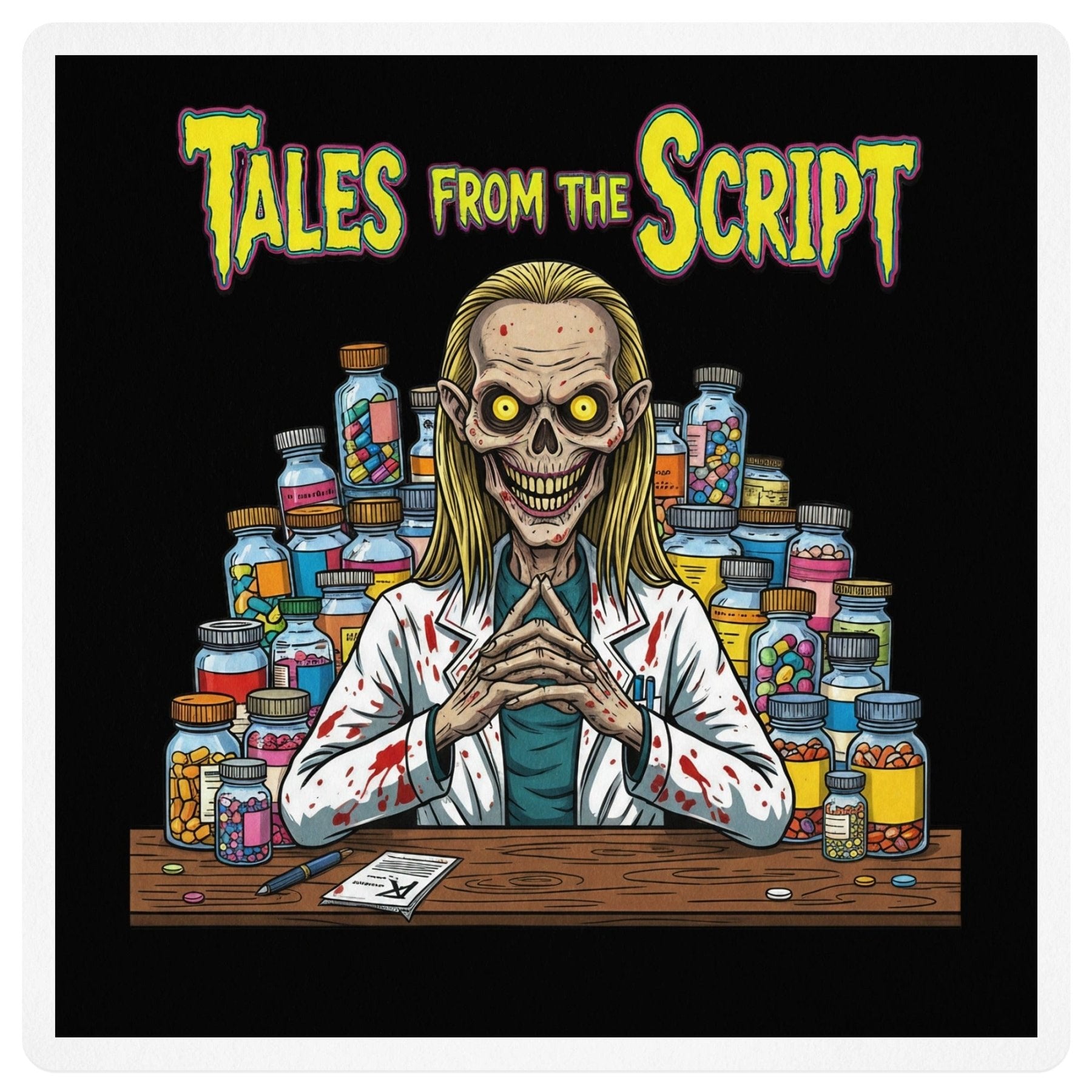 Tales from the Script Sticker - Adverse Reactions - Pharmacy Apparel for Pharmacists, Techs & Students