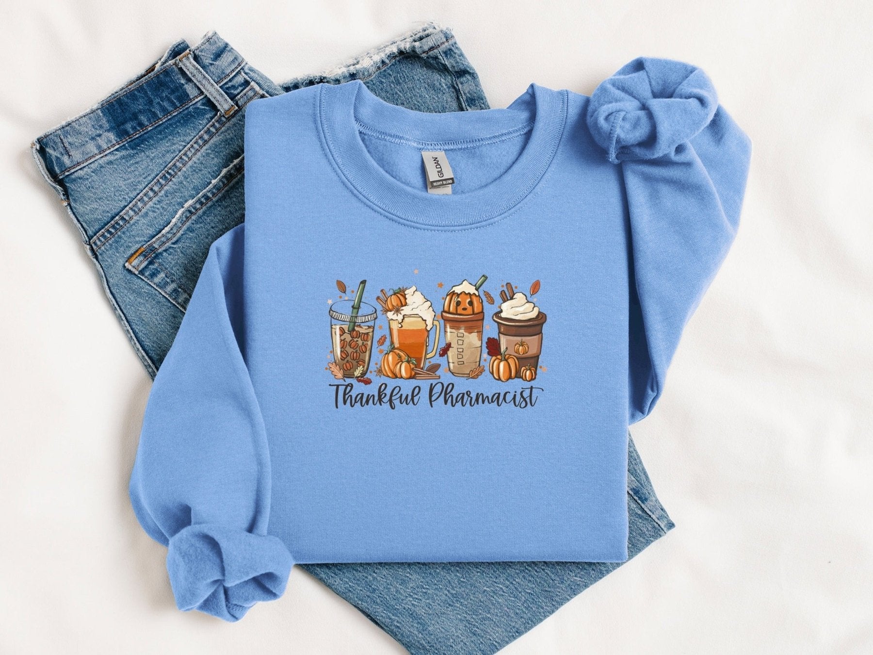 Thankful Pharmacist Fall Drinks Sweatshirt - Adverse Reactions - Pharmacy Apparel for Pharmacists, Techs & Students