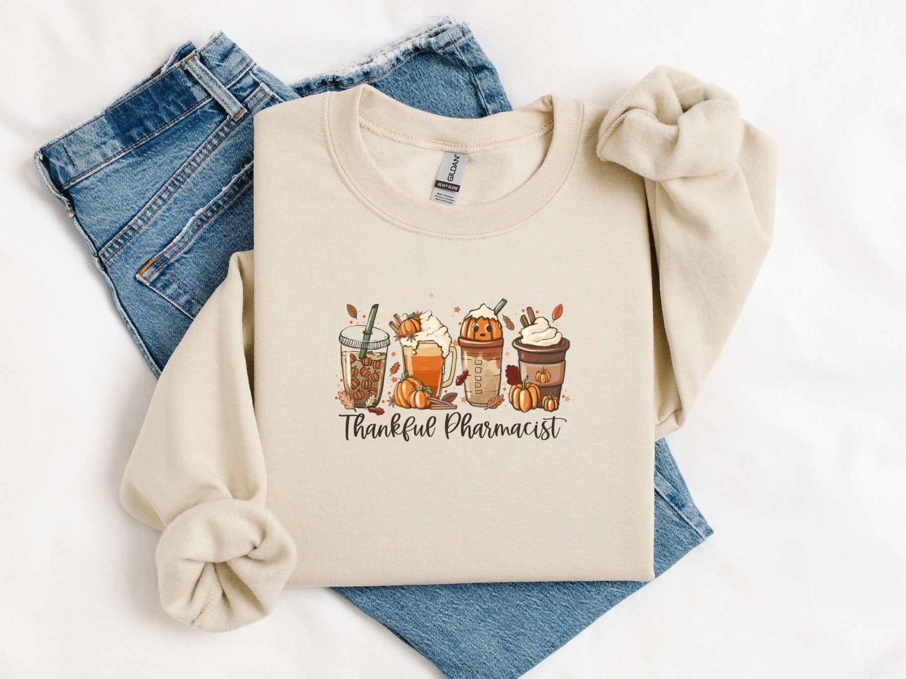 Thankful Pharmacist Fall Drinks Sweatshirt - Adverse Reactions - Pharmacy Apparel for Pharmacists, Techs & Students