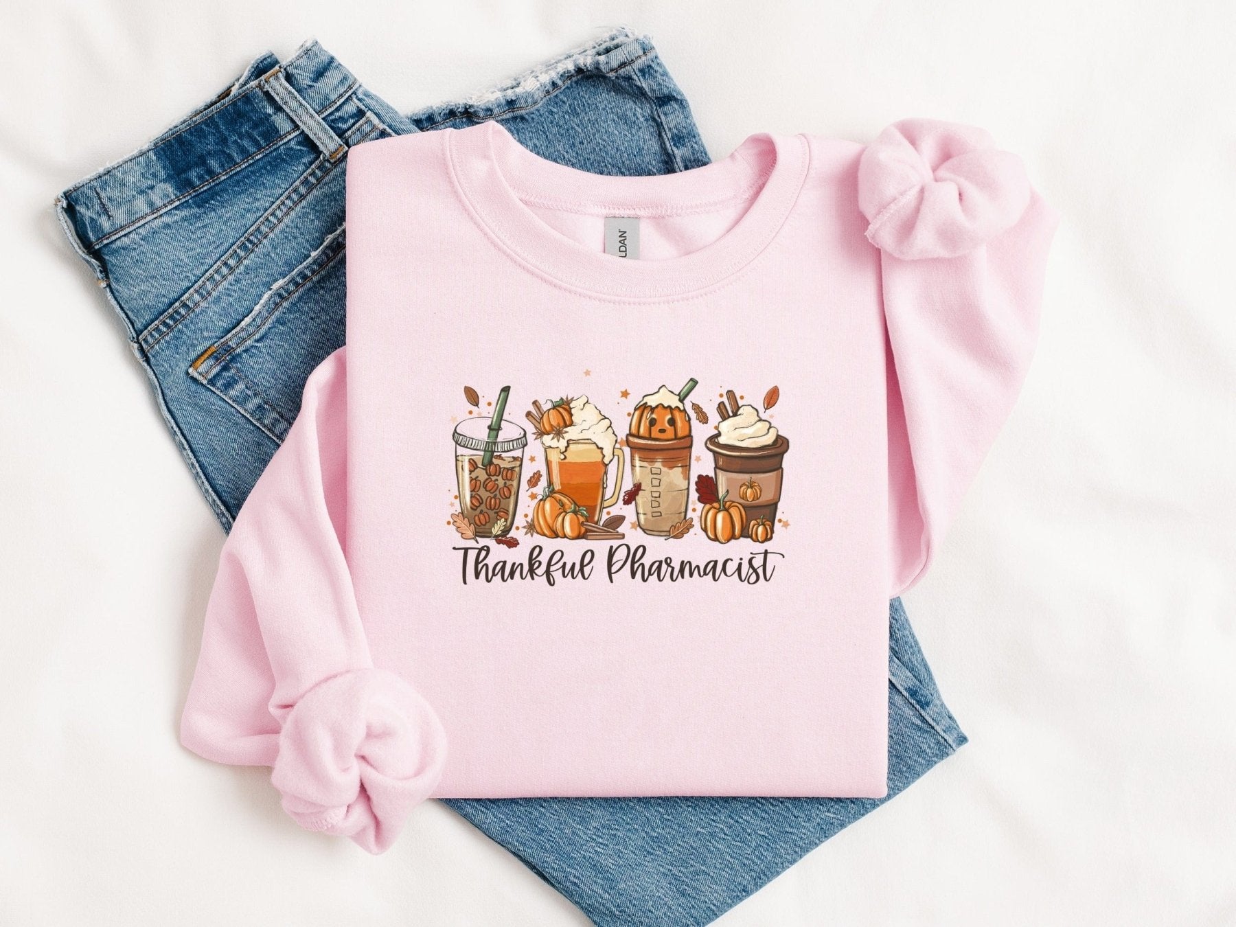 Thankful Pharmacist Fall Drinks Sweatshirt - Adverse Reactions - Pharmacy Apparel for Pharmacists, Techs & Students