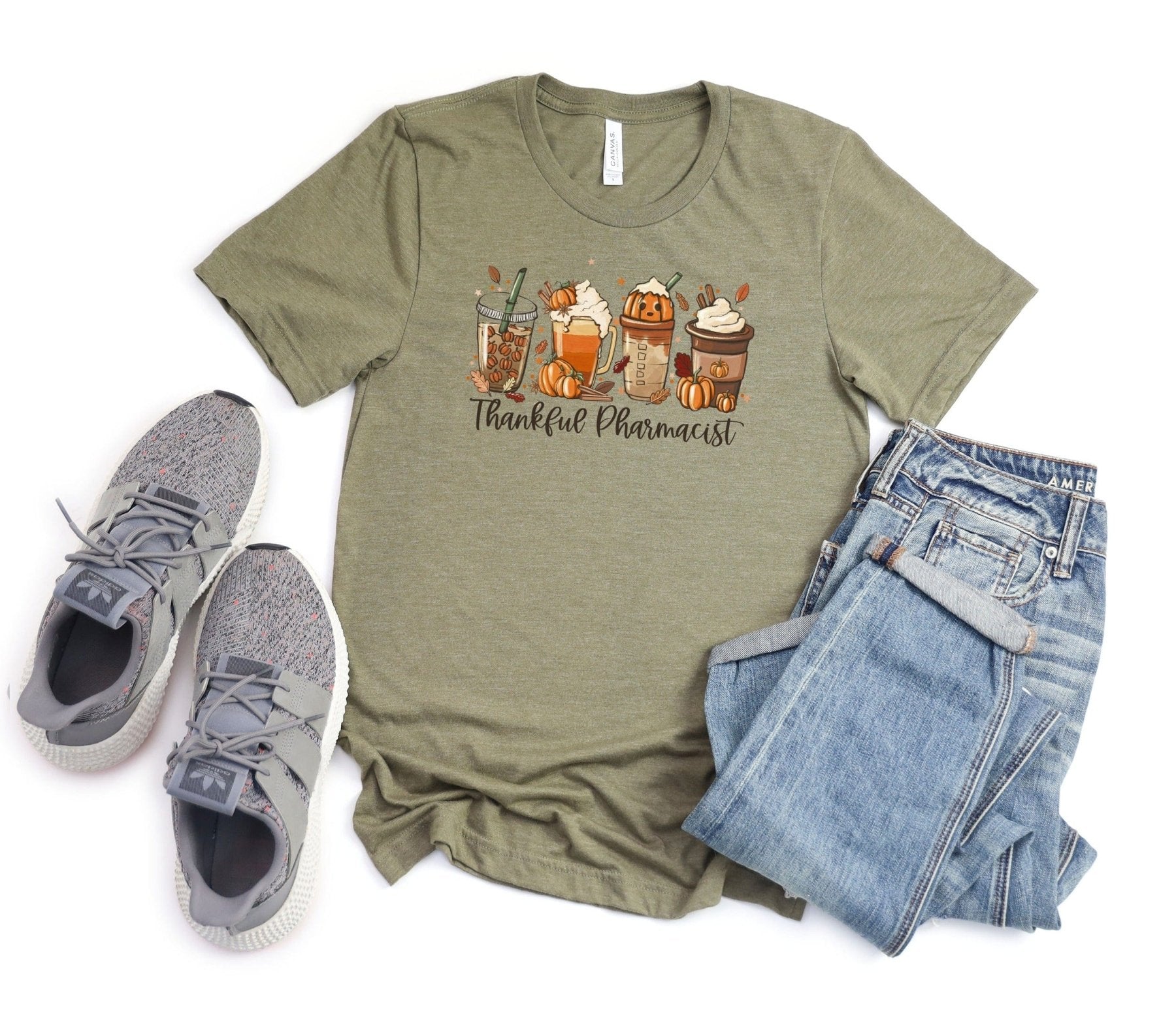 Thankful Pharmacist Fall Drinks Tee - Adverse Reactions - Pharmacy Apparel for Pharmacists, Techs & Students