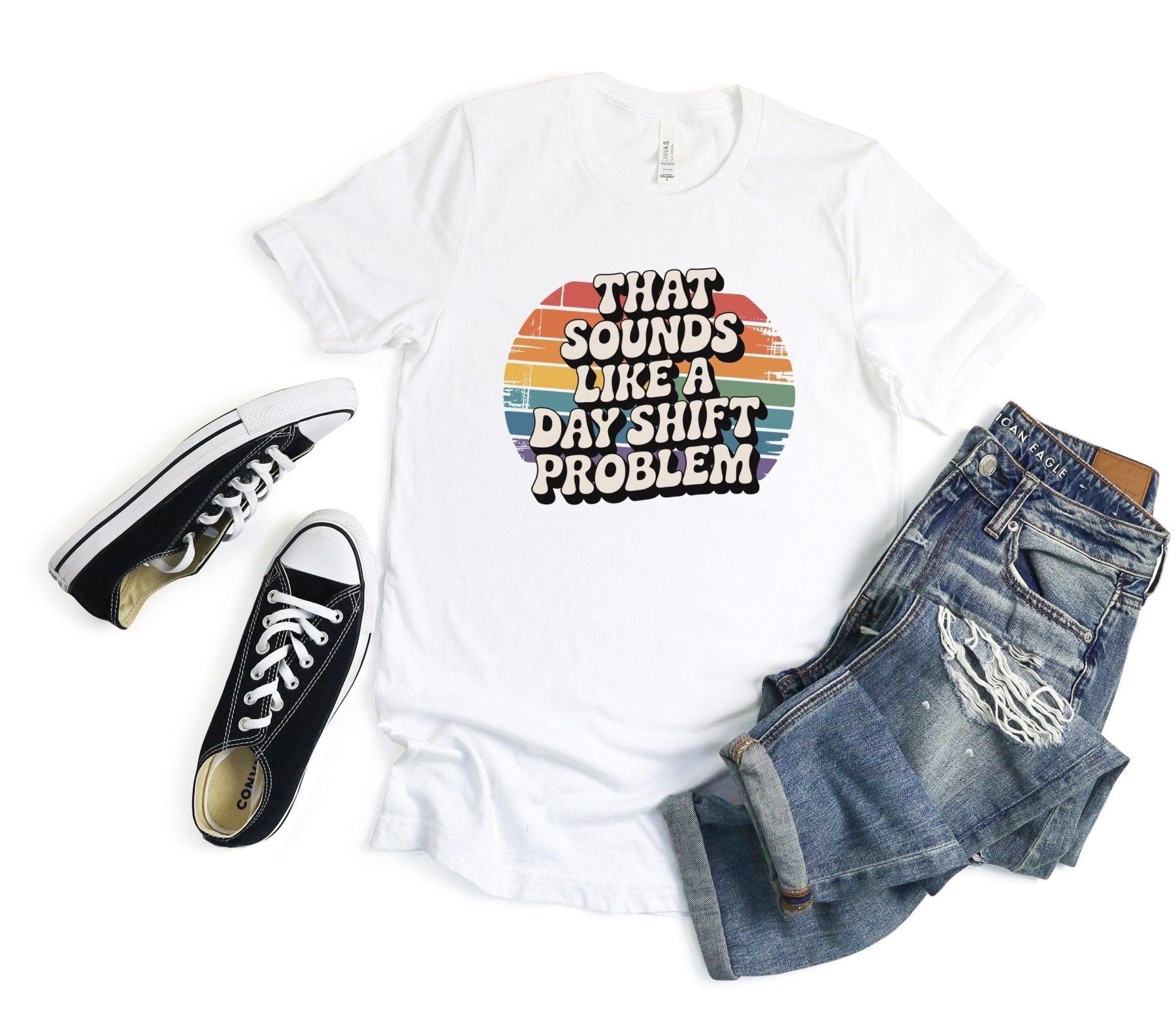 That Sounds Like A Day Shift Problem Tee - Adverse Reactions - Pharmacy Apparel for Pharmacists, Techs & Students