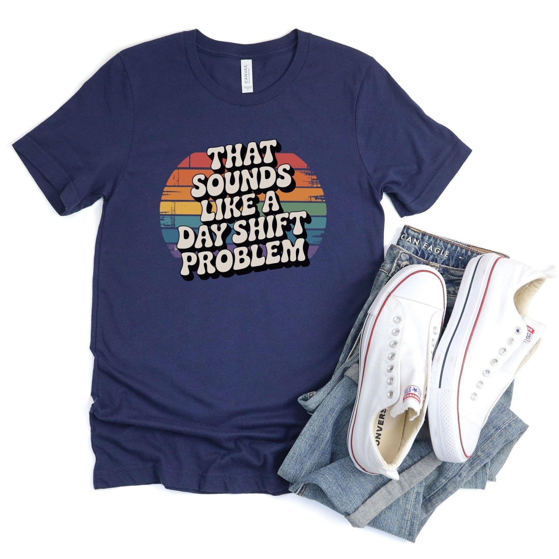 That Sounds Like A Day Shift Problem Tee - Adverse Reactions - Pharmacy Apparel for Pharmacists, Techs & Students