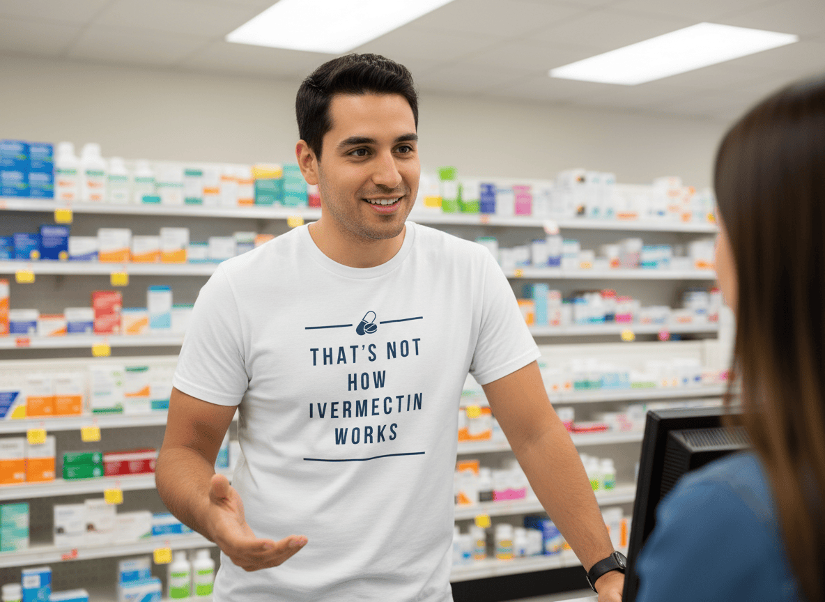 That’s Not How Ivermectin Works Tee - Adverse Reactions - Pharmacy Apparel for Pharmacists, Techs & Students