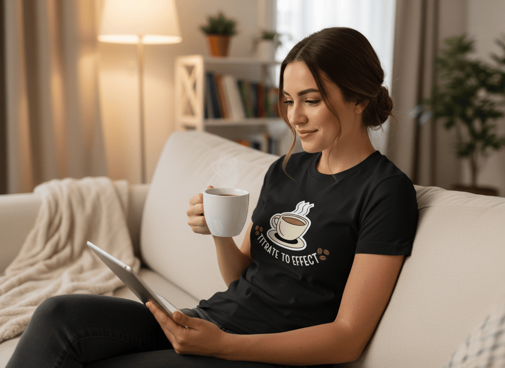 Titrate To Effect Coffee Tee - Adverse Reactions - Pharmacy Apparel for Pharmacists, Techs & Students