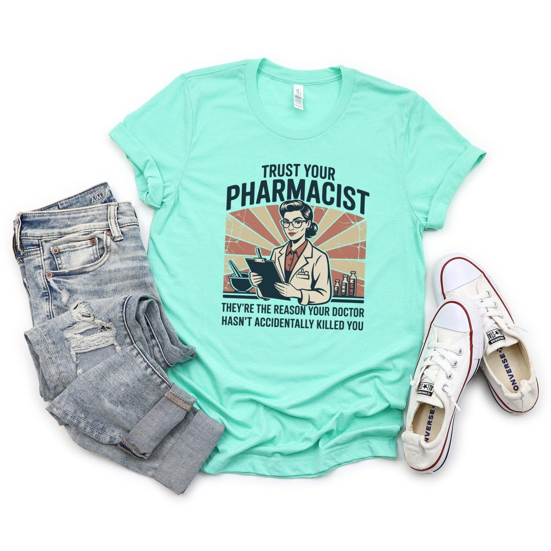 Trust Your Pharmacist Female Tee - Adverse Reactions - Pharmacy Apparel for Pharmacists, Techs & Students