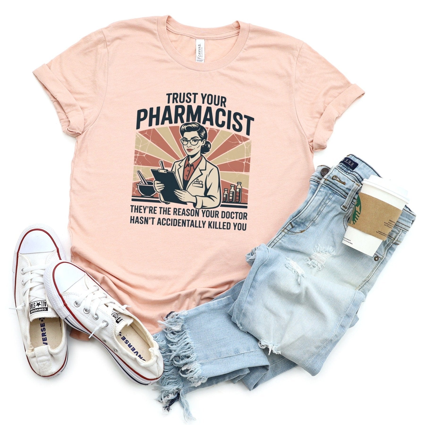 Trust Your Pharmacist Female Tee - Adverse Reactions - Pharmacy Apparel for Pharmacists, Techs & Students