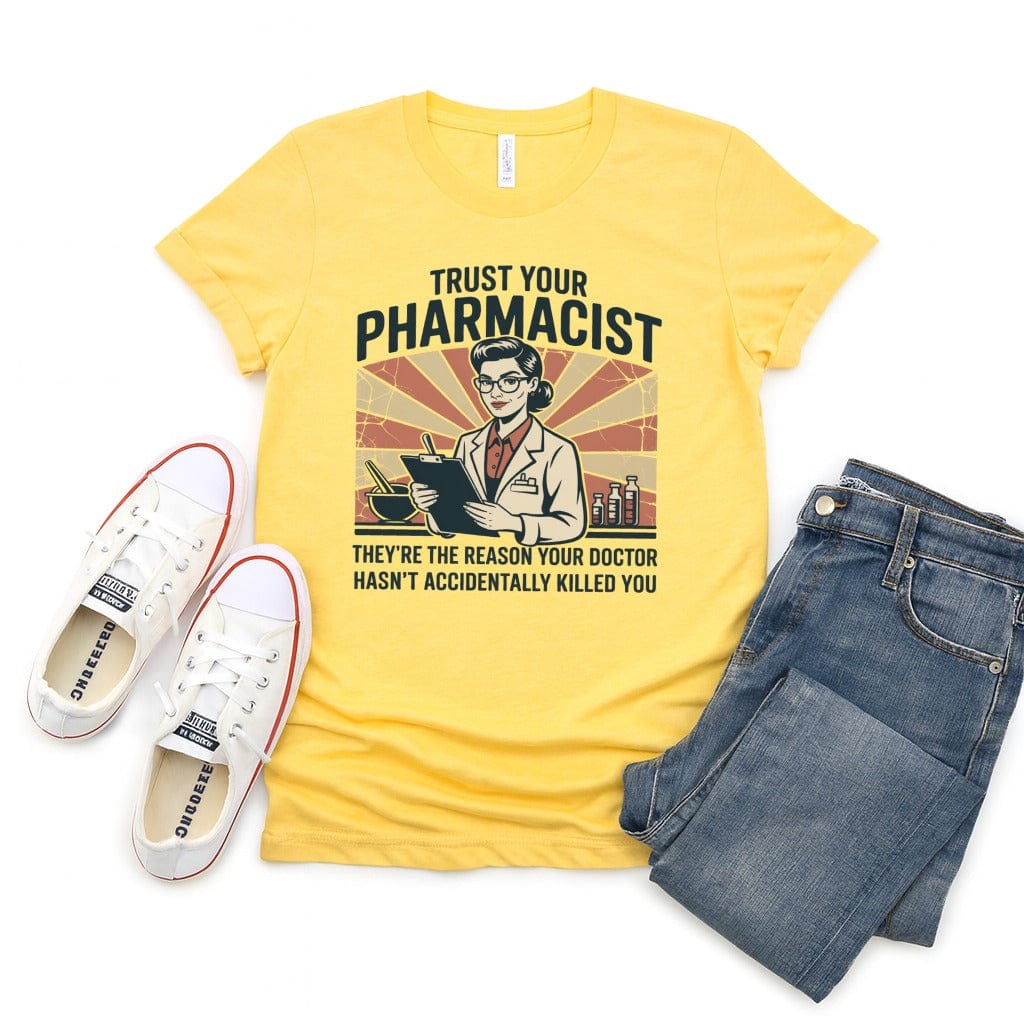 Trust Your Pharmacist Female Tee - Adverse Reactions - Pharmacy Apparel for Pharmacists, Techs & Students