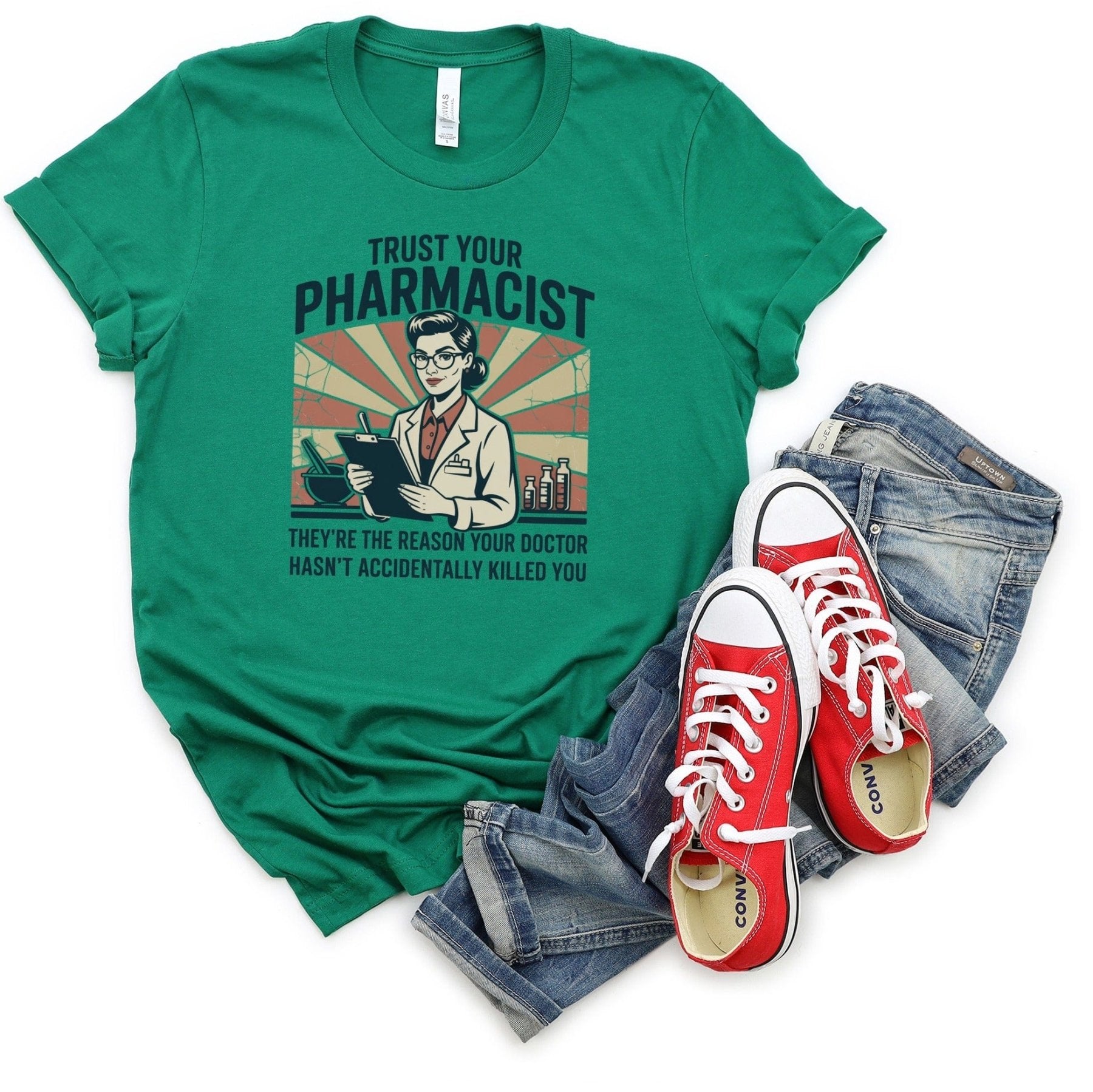 Trust Your Pharmacist Female Tee - Adverse Reactions - Pharmacy Apparel for Pharmacists, Techs & Students