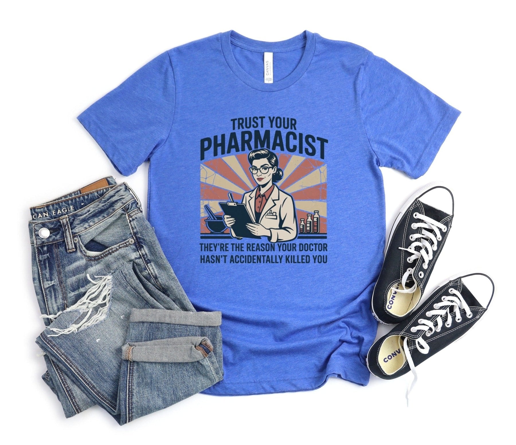 Trust Your Pharmacist Female Tee - Adverse Reactions - Pharmacy Apparel for Pharmacists, Techs & Students