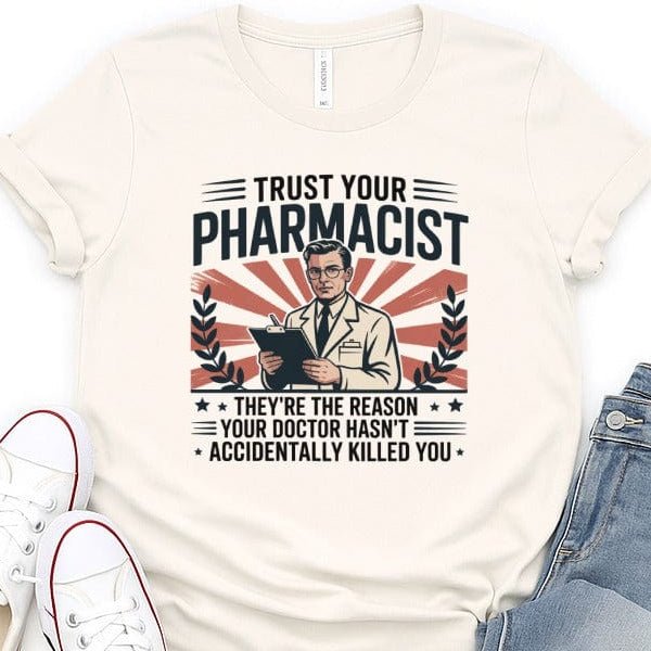 Trust Your Pharmacist Male Tee - Adverse Reactions - Pharmacy Apparel for Pharmacists, Techs & Students