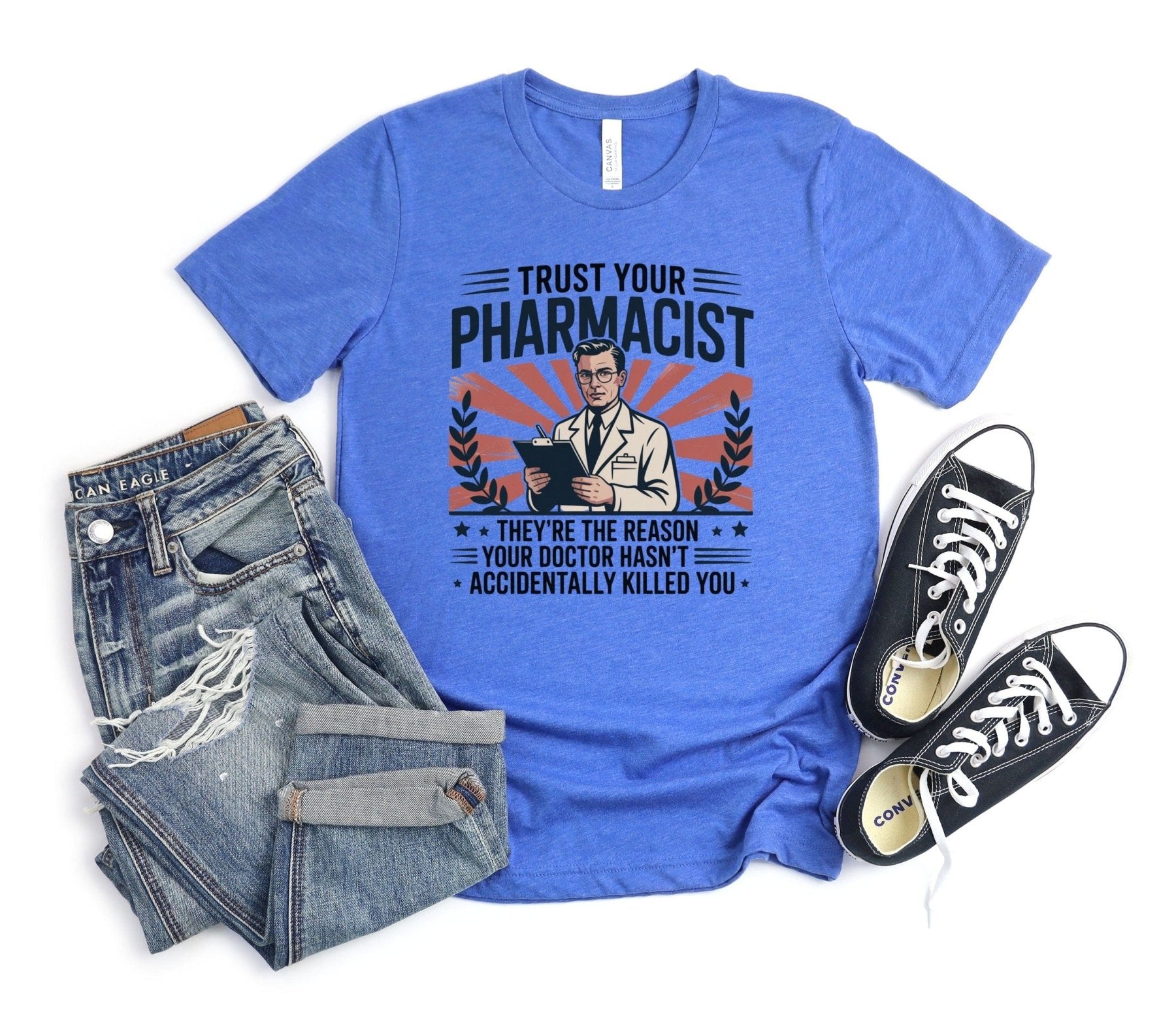 Trust Your Pharmacist Male Tee - Adverse Reactions - Pharmacy Apparel for Pharmacists, Techs & Students
