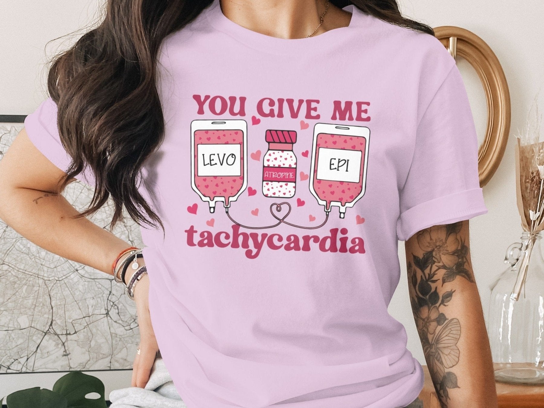 You Give Me Tachycardia Tee - Pharmacy Apparel for Pharmacists, Techs & Students